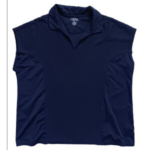 Women's Coral Bay Golf Polo Shirt Size 1X Blue Sleeveless